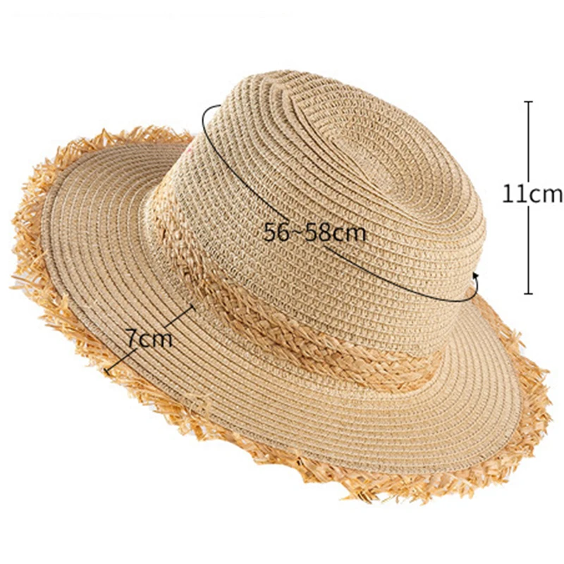 2021 fashion Panama Hat Summer Sun Hats for Women Man Beach Wide size Straw Hat for Men UV Protection Cap Holiday Sunscreen