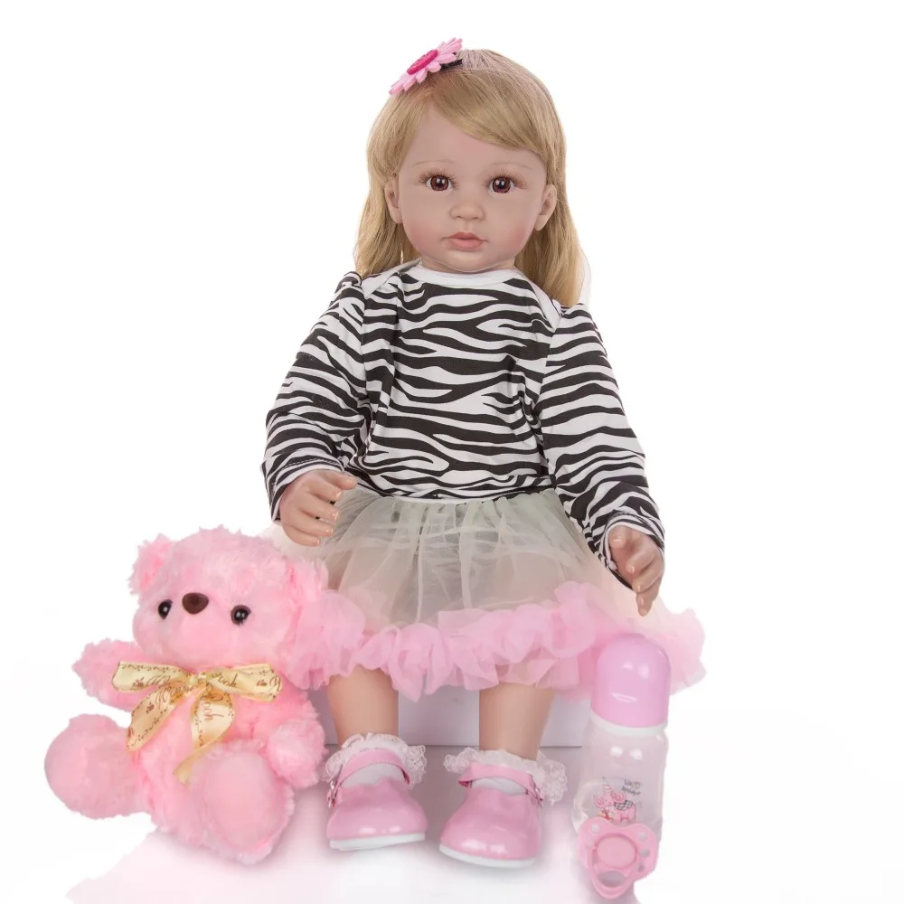 24 Inch Princess Doll 60cm Lifelike Reborn Doll Silicone Bonecas Cloth Body Reborn Dolls Meninas Babies Christmas Present