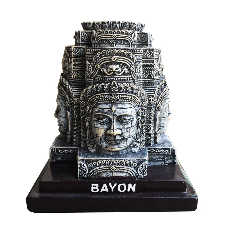 New Handmade Painted Cambodia Angkor Wat Khmer Smile Resin Crafts Creative Home Decortion Tourism Souvenir Gift