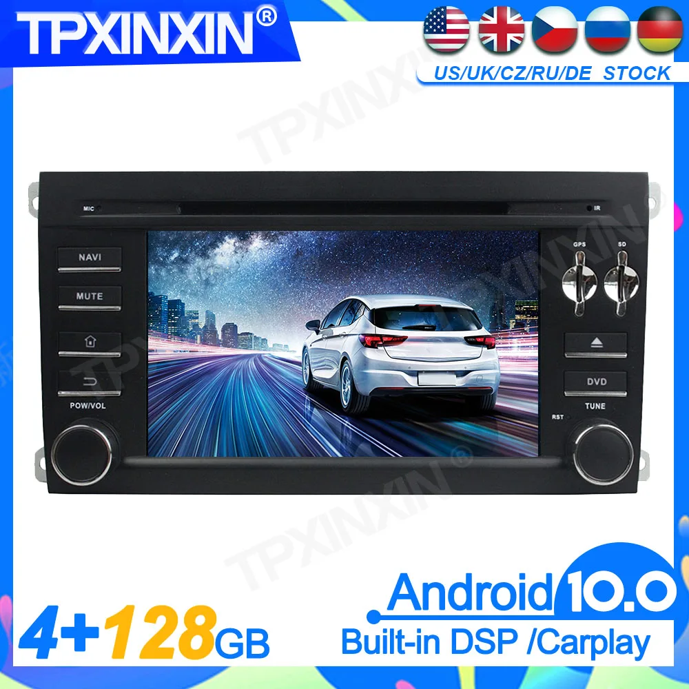 128GB Android10 For Porsche Cayenne 2003- 2010 DSP Head Unit Multimedia Player Auto Radio Tape Recorder Headunit GPS Navigation