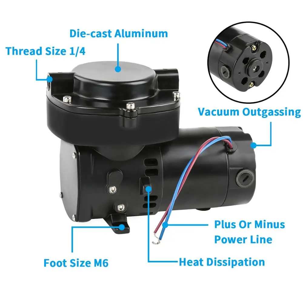 Maisi GZ-70 12V DC 68L 100W Mini Diaphragm Vacuum Pump For Diving System 24V Ultimate Vacuum Pump 220V Air Compressor Pump