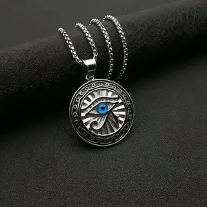 Klassiker Horus Eye Pendell Halskette für Männer, Edelstahl, Punkschmuck, Auge Gottes, Persönlichkeit, Trend 8 Hauptverkauf Halskette Stahl Auge des Horus - №5