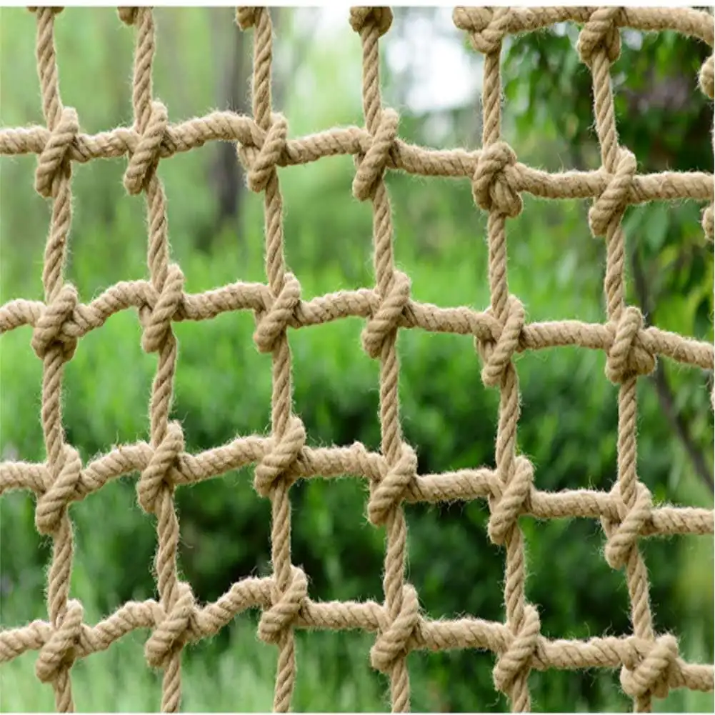 

Heavy Jute Hemp Rope Net Garden Protective Fencing Stair Balcony Railing Children Safety Net Decorative Net Hammock Climbing Net