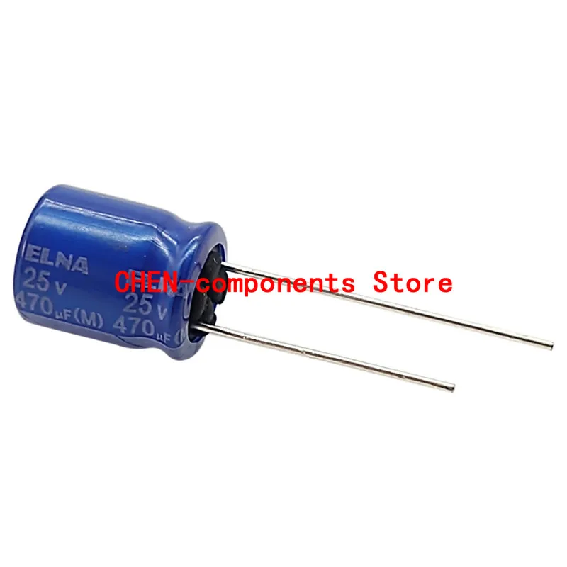 10PCS NEW ELNA RE3 25V470UF P5MM 10X12.5MM Blue robe audio fever electrolytic capacitor 470uF/25v 85degrees 470UF 25V