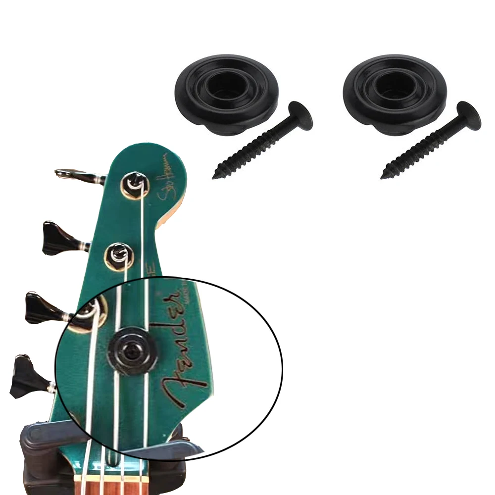 Ohello 2pcs Round Electric Guitar String Tree Guide Retainer For Guitar Bass Replacement Parts Metal Strings Retainer
