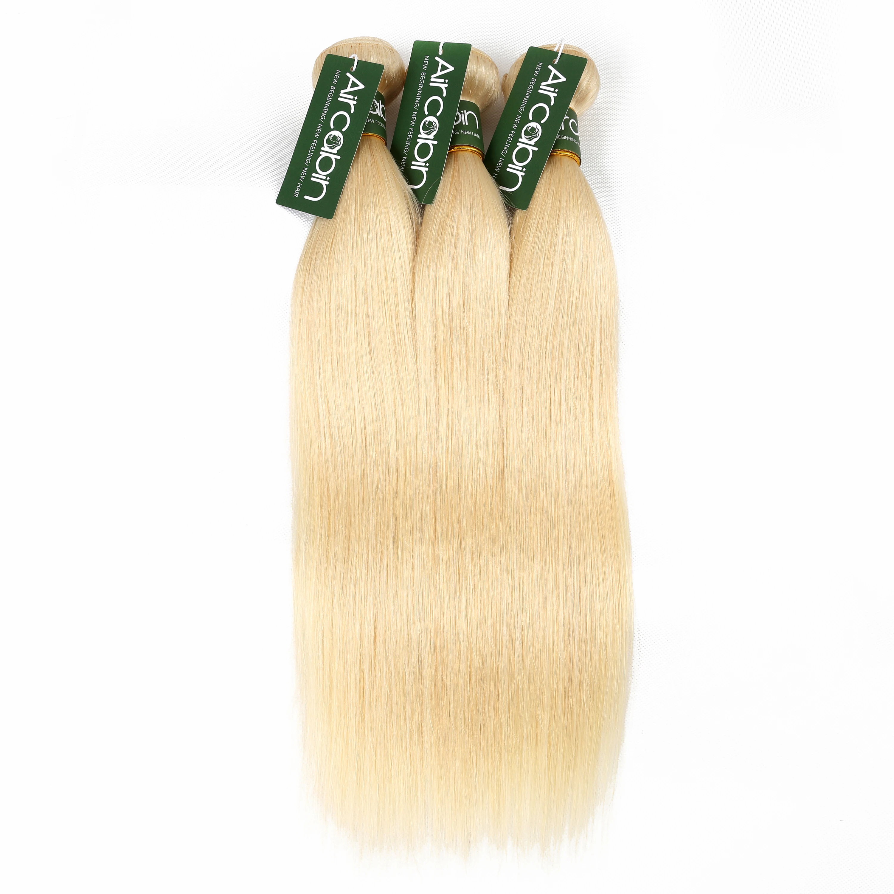 Aircabin 613 Blonde Straight Hair Bundles Brazilian Remy Human Hair Weave Extension Honey Blonde Bundles 10- 30 Inch