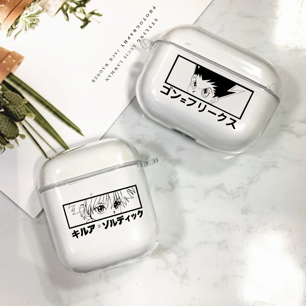 هنتر x هنتر HXH أنيمي هنتر X هنتر 3 كيس الهواء جراب ل Airpods 2 1 حالات ل Air pod برو واضح لطيف لينة شفافة كوكه