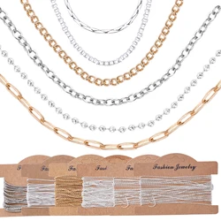 6 Kinds Of Jewelry Making Chain Silver-Plated Gold Copper Chain DIY Jewelry Accessories For Necklace Bracelet Crafts 5 Meters