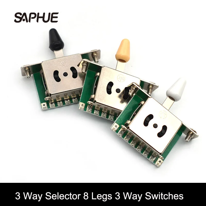 

Electric Guitar Pickup Switches, 3 Way Selector, 8 Legs, Toggle Lever Switches, Black, White, Cream, 2 Pcs