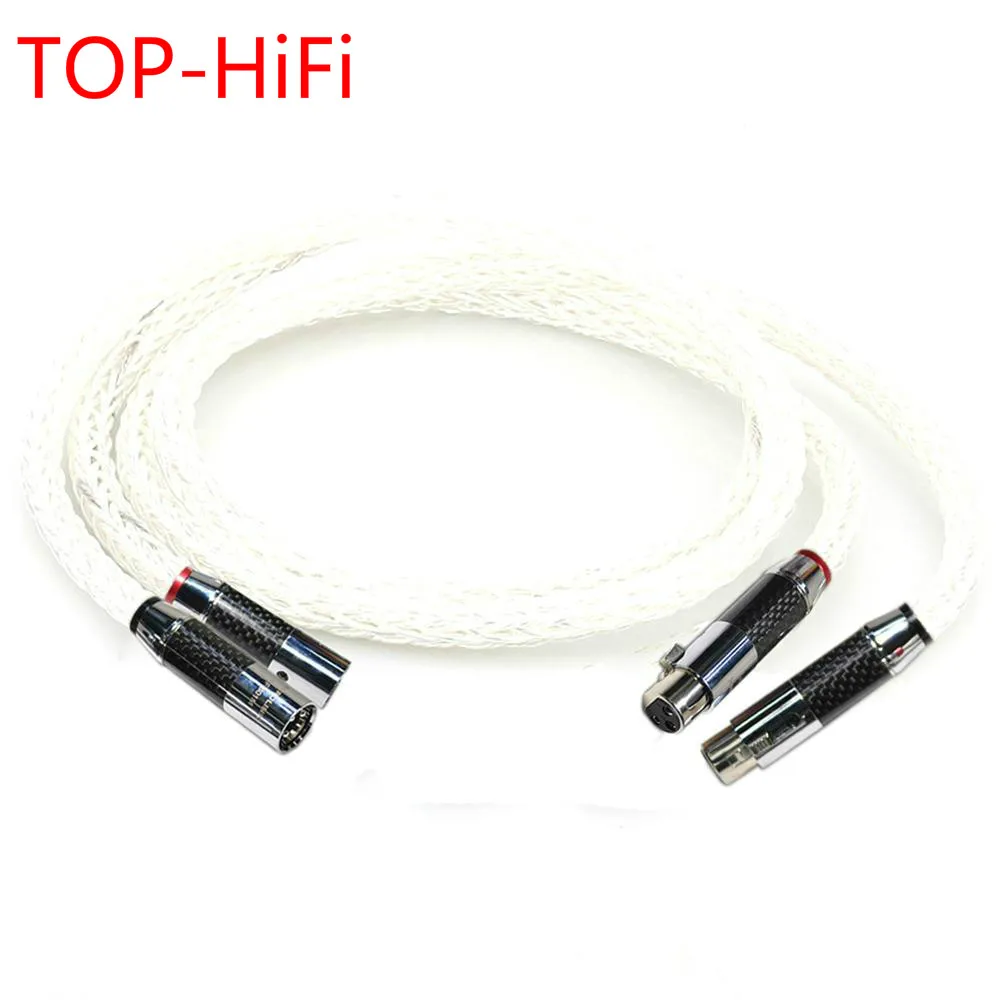 TOP-HiFi Pair  16+16AG 7nOCC Silver Plated XLR Male to Female Audio Speaker Wire Hi-End Carbon Fiber 3pin XLR Balanced Cable