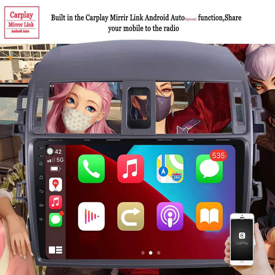 Android 14 8G Ram Multimedia Player For Toyota Corolla 10 E140 150 2006 - 2011 2012 2013 Navigation GPS Car Radio DVD Head Unit