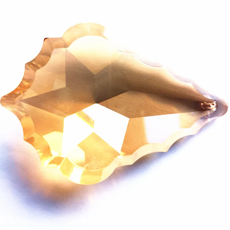 (Free Ring) 63mm K9 Crystal  Maple Leaf Champane/ AB/ Clear Color Chandelier Pendant/ Crystal Lighting Part Wedding Decoration