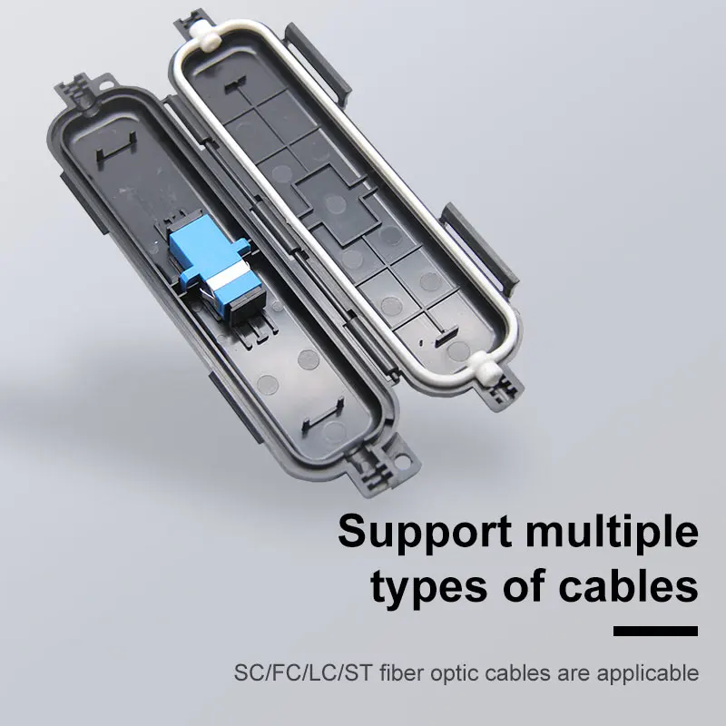 ONTI-Cable de fibra óptica de caída FTTH, caja protectora impermeable con Adaptador tipo FTTH, Tubo termorretráctil para proteger el empalme