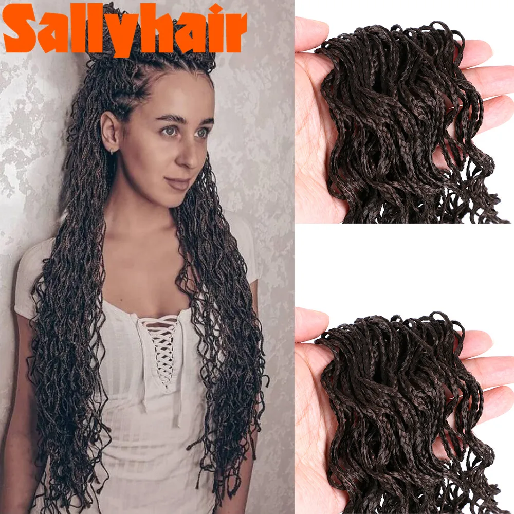 

Sallyhair Synthetic ZiZi Braids Hair 28Inch Box Braids Crochet Hair Grey Purple Pink Blonde Green Curly Braiding Hair Extensions