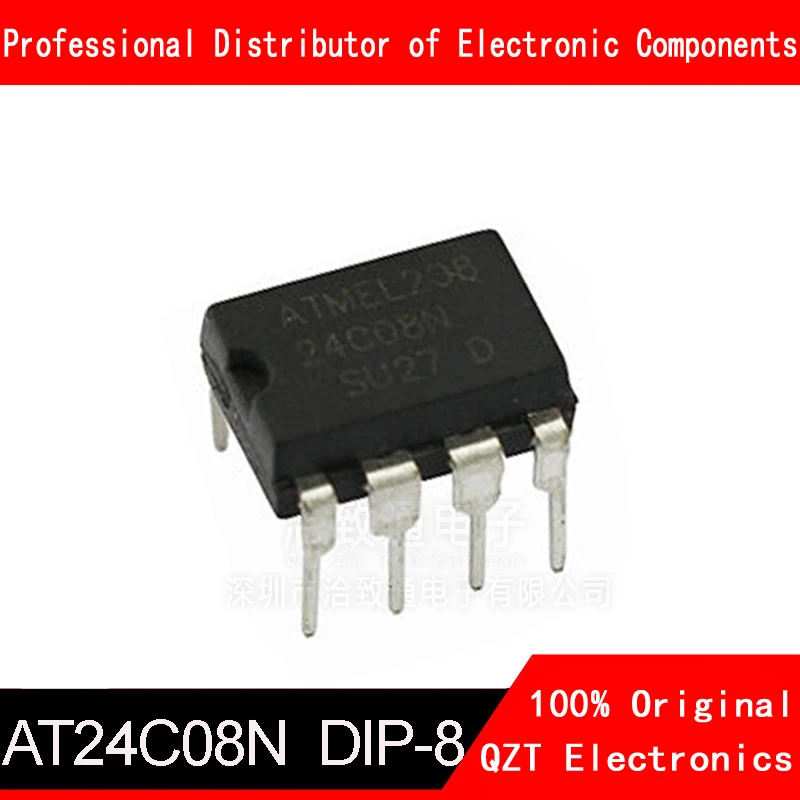 10PCS AT24C08N 24C08N 24C08 AT24N08 DIP-8 EEPROM (512x8) 4K 1.8-5.5 new original