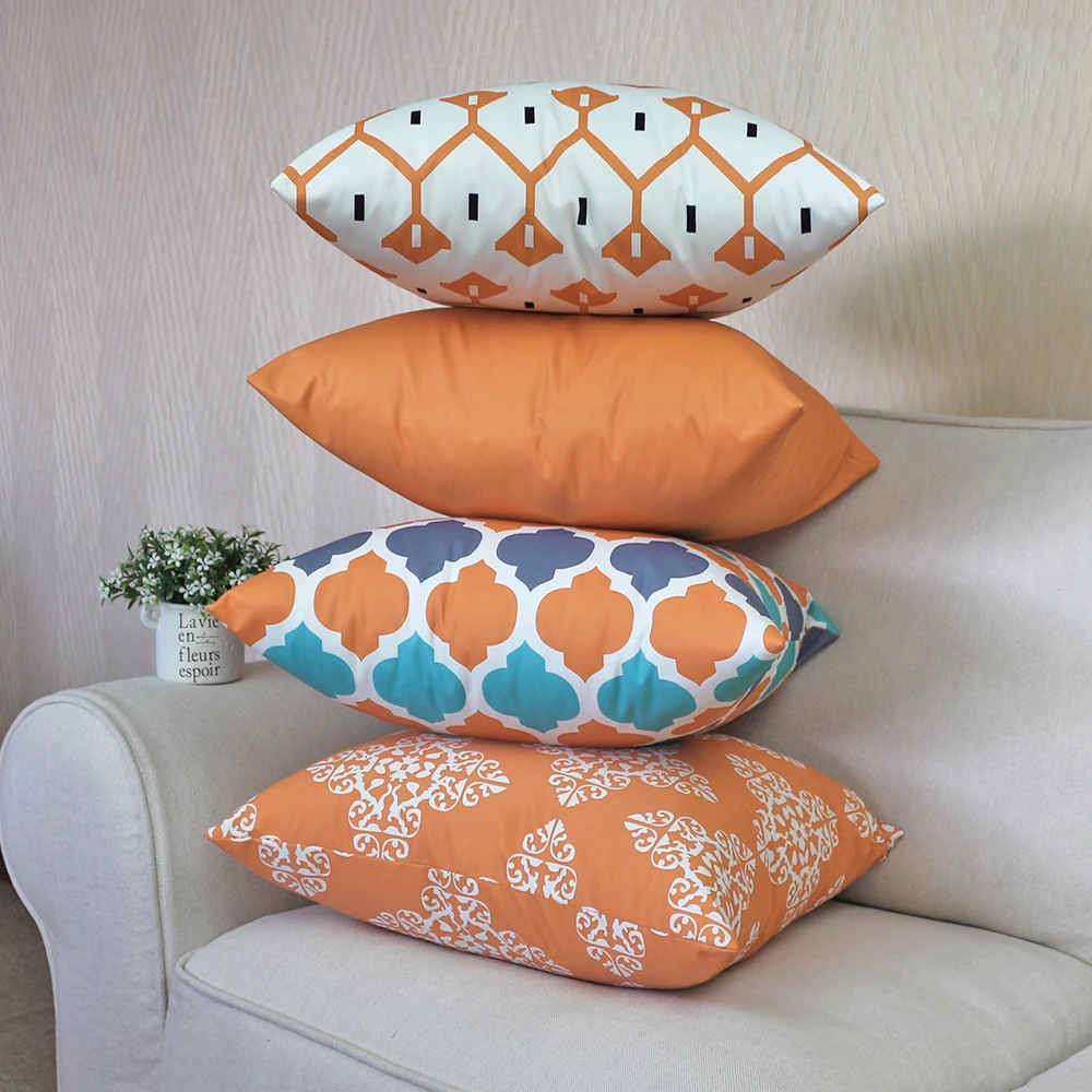 Twill Waterproof Pillow Case Geometric Print Throw Pillow Covers Modern Outdoor Cushion Cover for Couch Patio Tent Home Decor