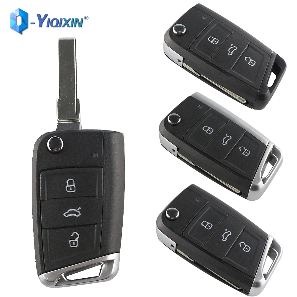 

YIQIXIN 3 Buttons Flip Folding Remote Car Key Shell Replacement For Volkswagen VW Golf 7 4 5 GTI MK7 Skoda Octavia A7 Seat Leon