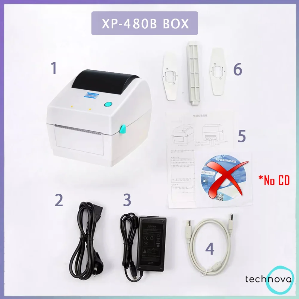 Xprinter XP-420/480 4 Inch Thermal Shipping Label Printer Width 25-115mm Barcode Printer Support QR Code ePacket Express Waybill