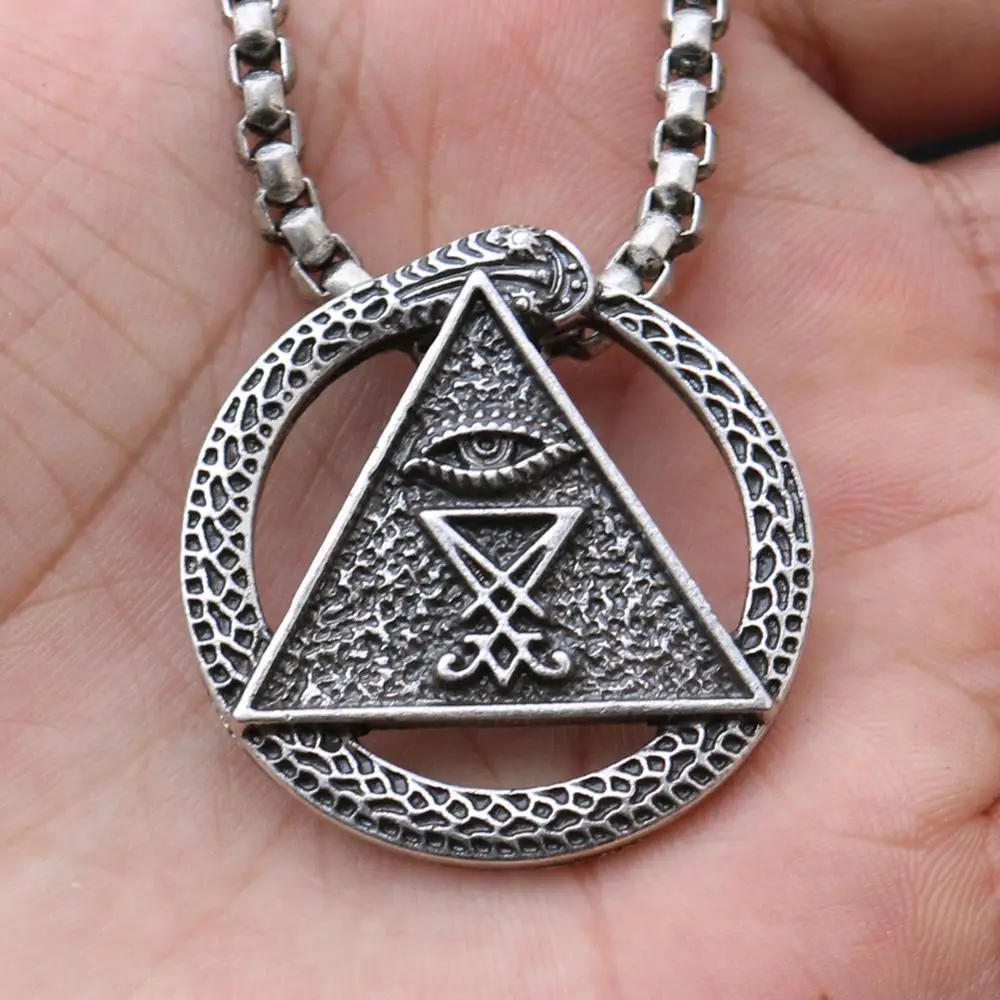 Man Talisman Sigil Of Lucife Satanic Sigil Of Baphomet Pagan Satan Male Necklace Witch Witchcraft Jewelry