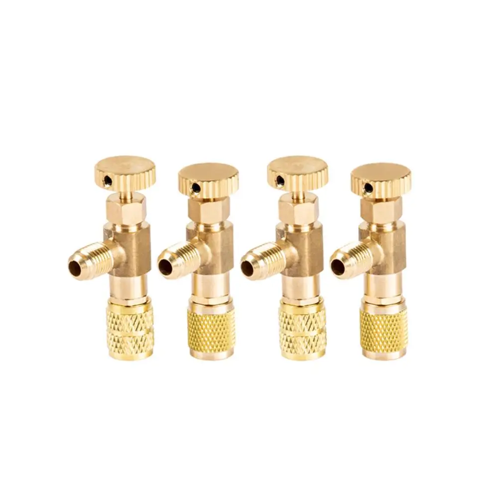 

Household Air-conditioning Safety Valve R410a Special Valve Refrigeration Tool R22 Valve Liquid Filling Accessories 4pcs