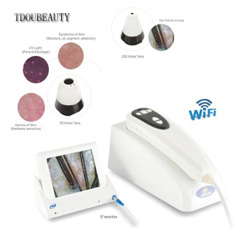 BM-868 Hot Sellers Magic Mirror 3D Skin Analyzer Hair Scalp Microscope Camera With Wifi And 8-Inch Icd Screen For Beauty Salon