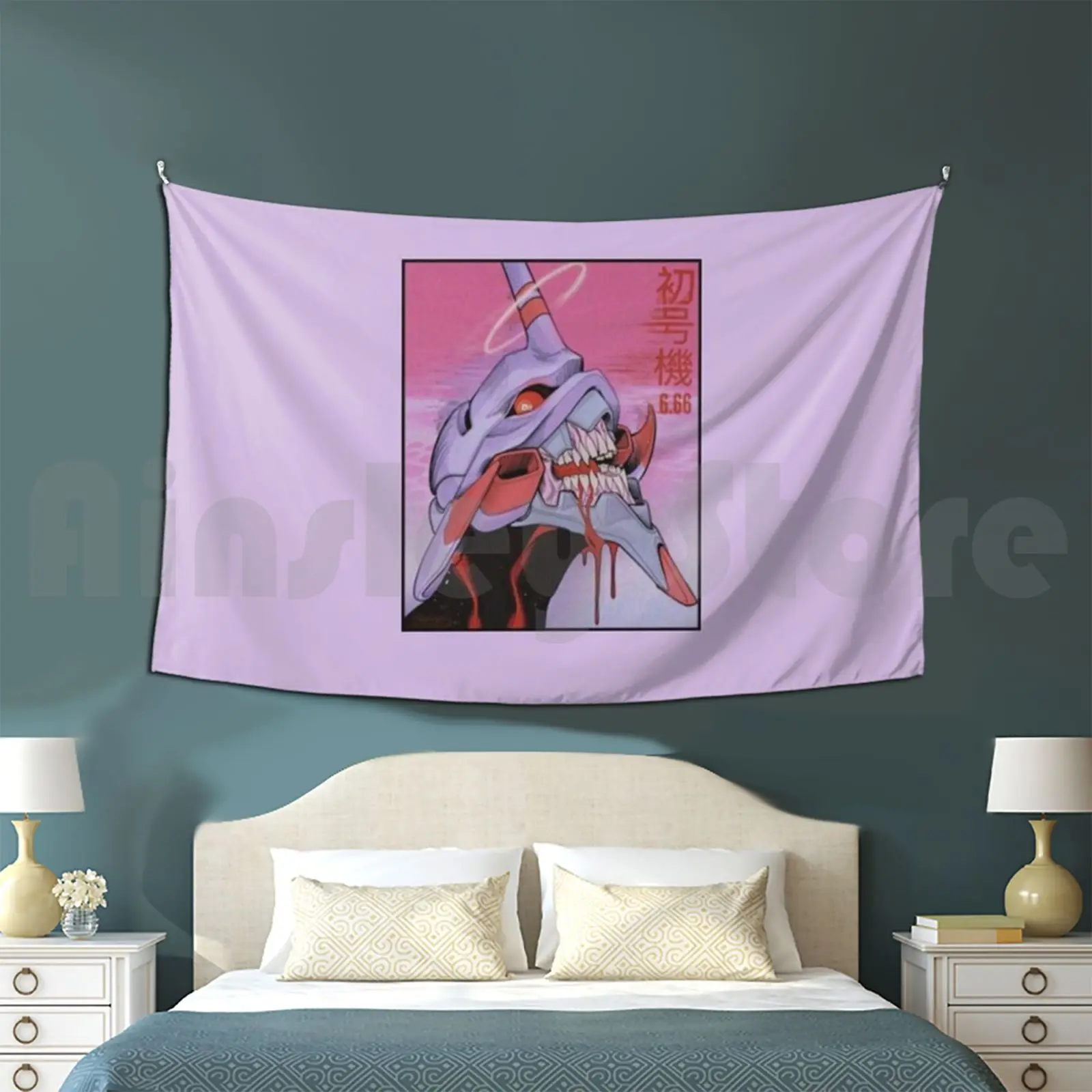 Violet Robot Tapestry Background Wall Hanging Anime Eva Shinji Manga Asuka Ikari Nge Shinji