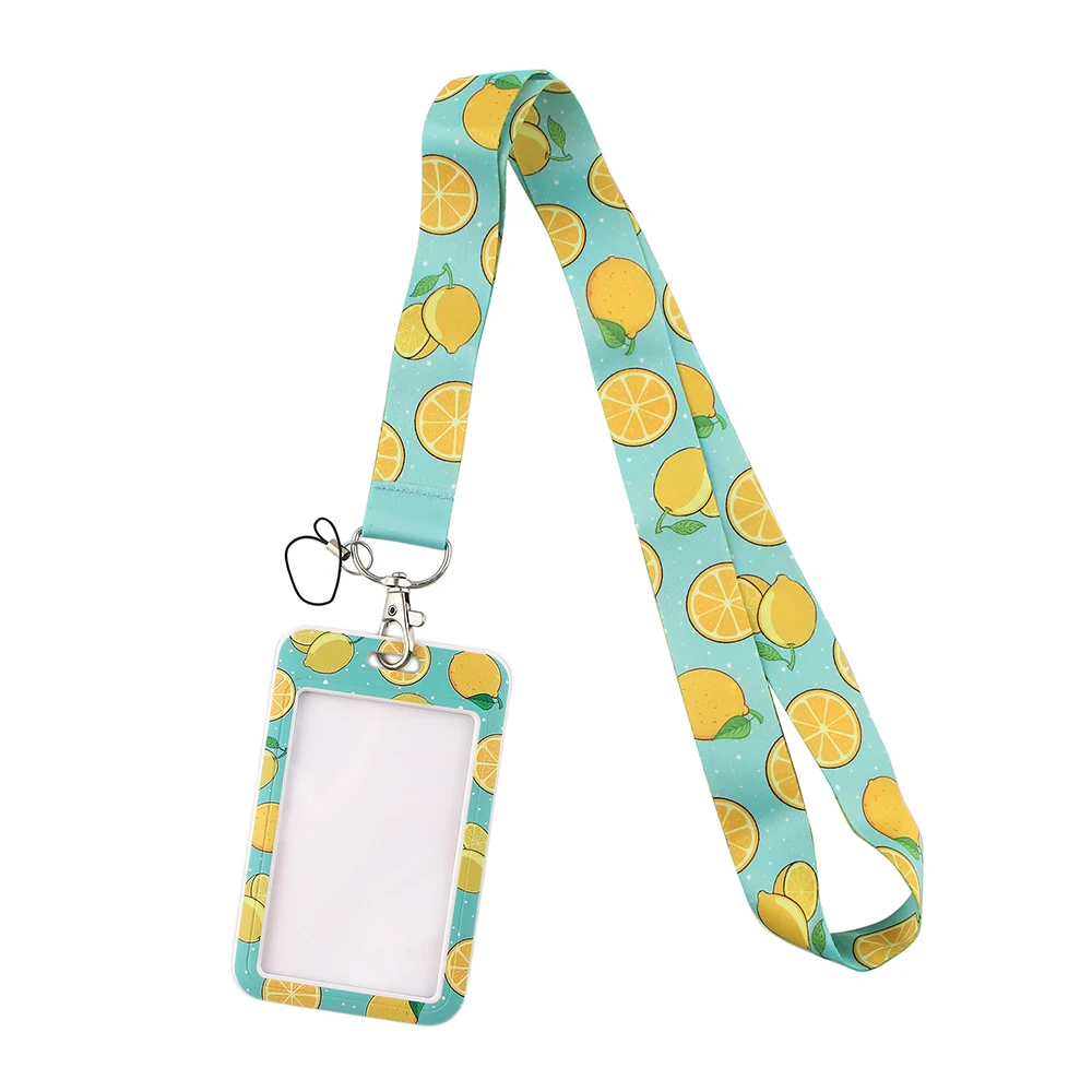 JF1034 Summer Fruit Pattern Watermelon Strawberry Lemon Lanyard For Key ID Card Pass Gym USB Badge Holder DIY Hanging Rope