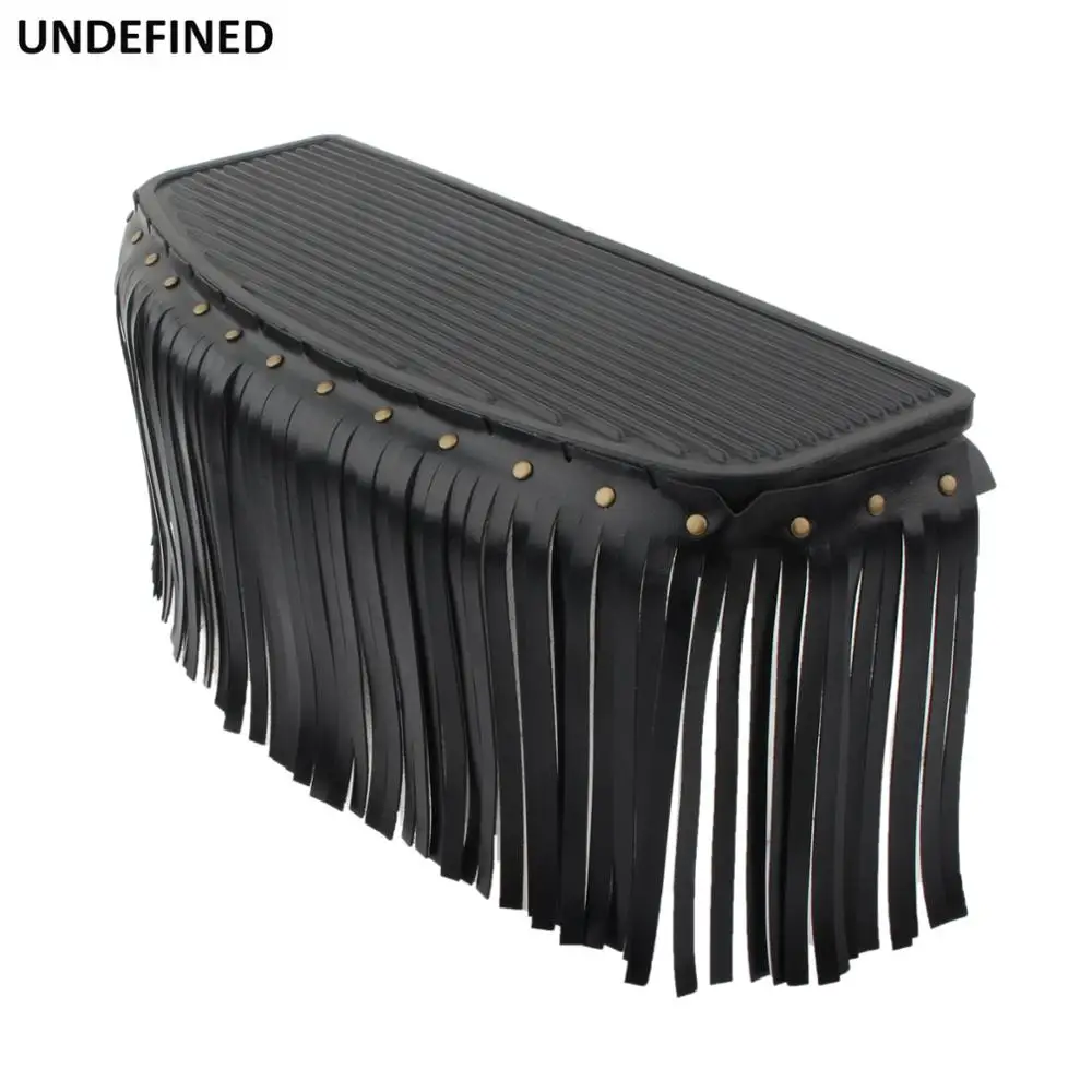 Motorcycle Driver Floorboard Fringe PU Leather Cover Wide Foot Pegs Pedal For Harley Honda Electra Glide Chief Cafe Racer