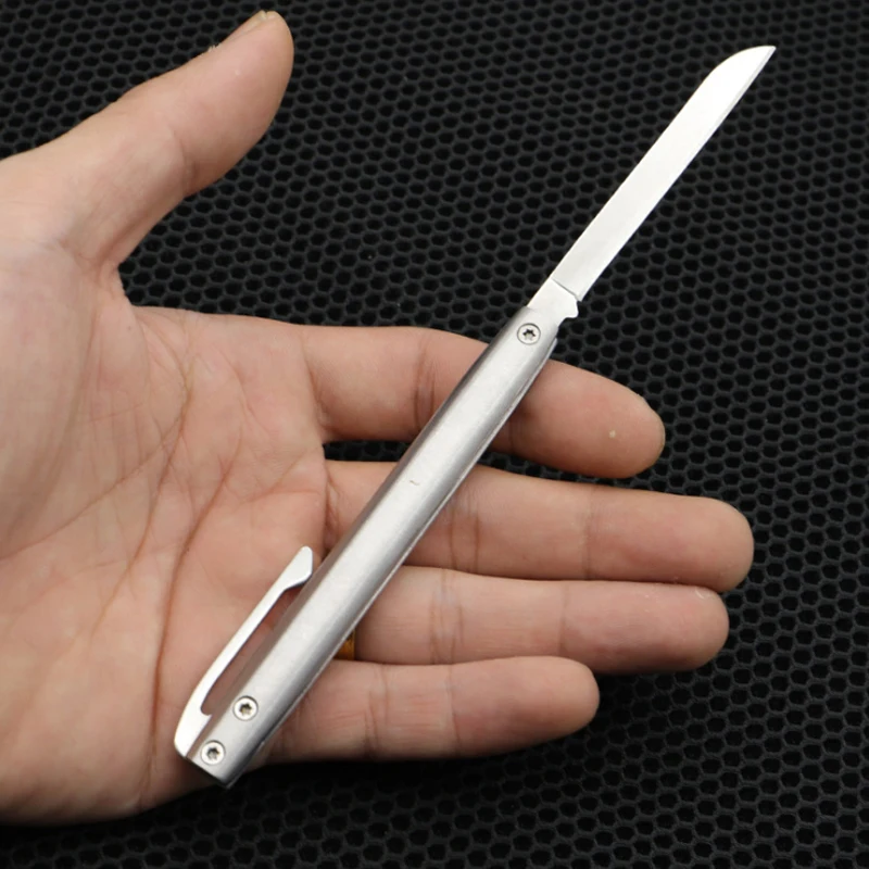 New Stainless Steel Folding Knife Mini Pocket Pen Knives Survival Camping Hunting Utility edc Knife Dropship Suppliers