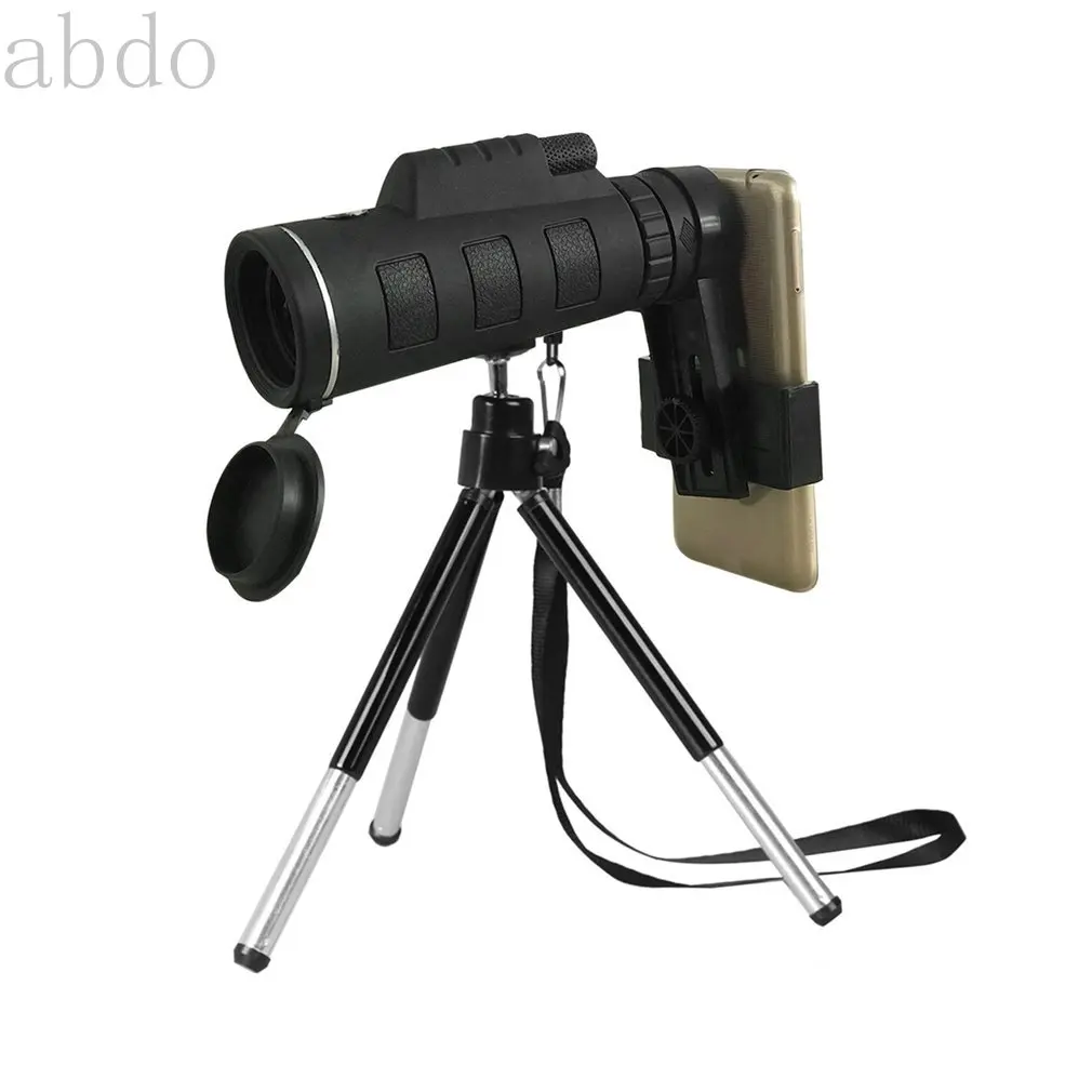 40X60 Monocular Telescope Wide Angle HD Night Vision Prism Scope With Compass Phone Clip Tripod Outdoor Portable Telescope