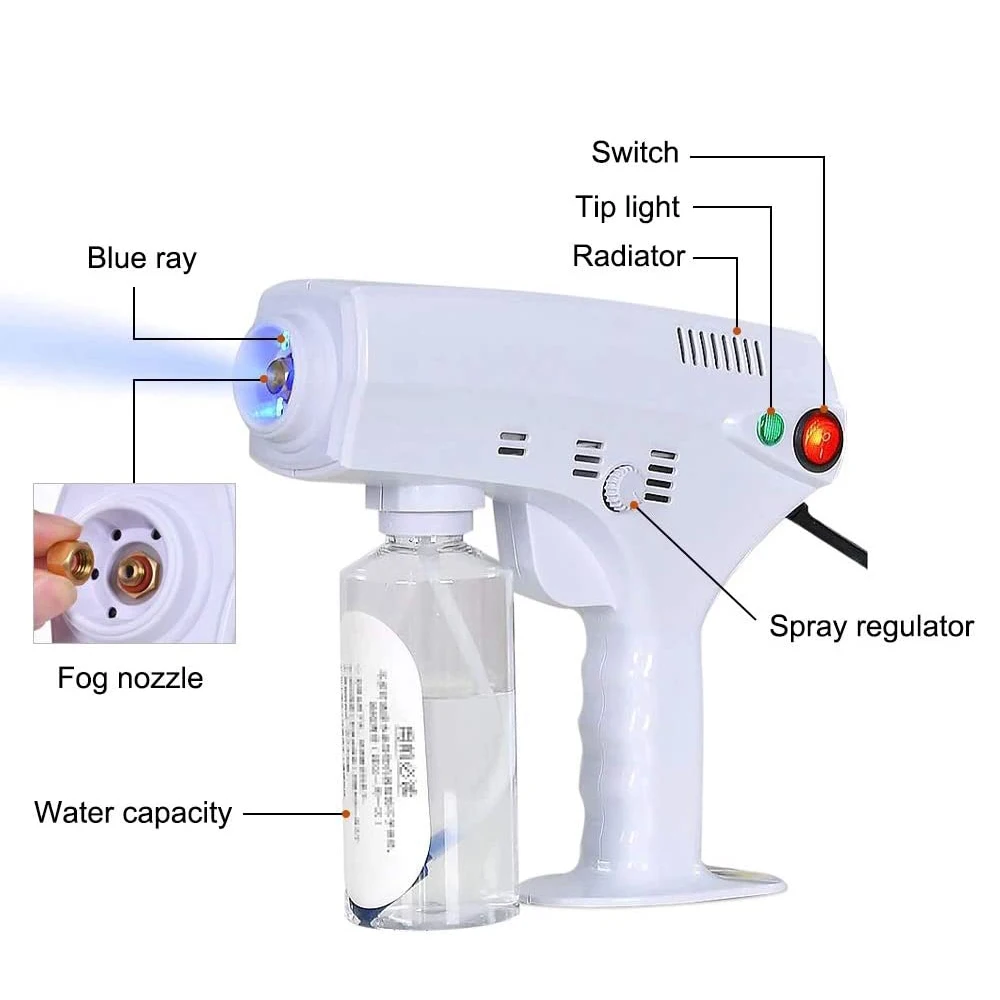 Blue-ray Nano Steam Gun Portable Nano Steam Gun Hairdressing Hydrating Spray Hair Gun Disinfectant Sprayer Machine Spray Gun