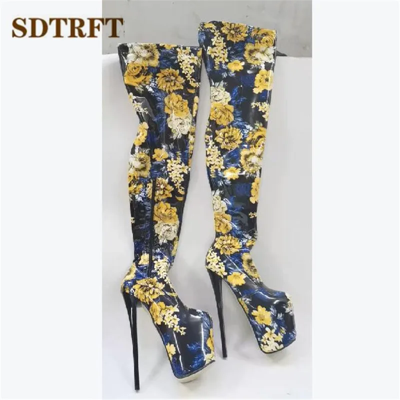 SDTRFT scarpe da donna Pole Dancing 22cm tacchi alti sottili Stiletto sopra il ginocchio stivali lunghi piattaforma donna pompe Cosplay botas mujer