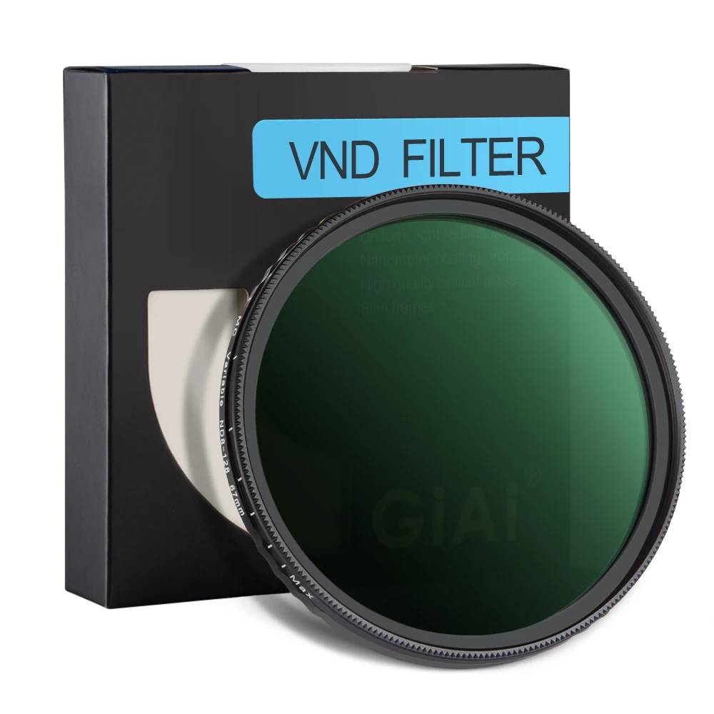 

GiAi ND8 To ND128 5 Stops Variable ND Filter Neutral Density Camera Lens 82mm 77mm 72mm 67mm 62mm 58mm 55mm 52mm 49mm