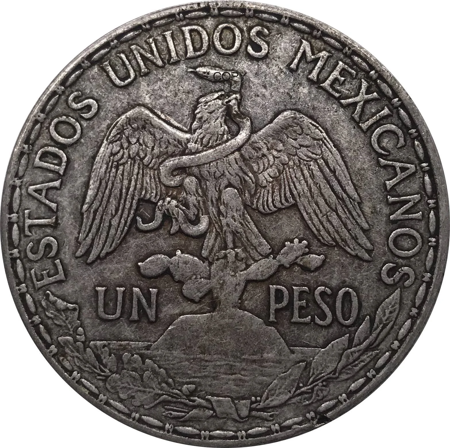 Mexico 1911 1 Peso Cupronickel Silver Plated Copper Metal Souvenir Old Gift Collectible Copy Coins