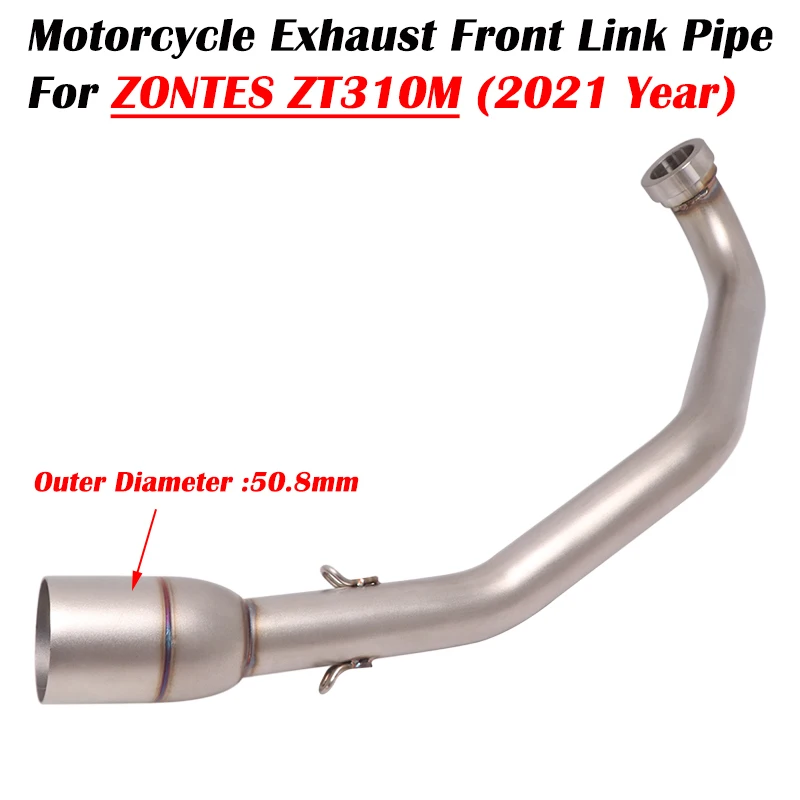 Slip On For ZONTES ZT310M 310M ZT310 M 2021 2022 2023 Motorcycle Exhaust System Escape Modified Muffler 51mm Front Link Pipe