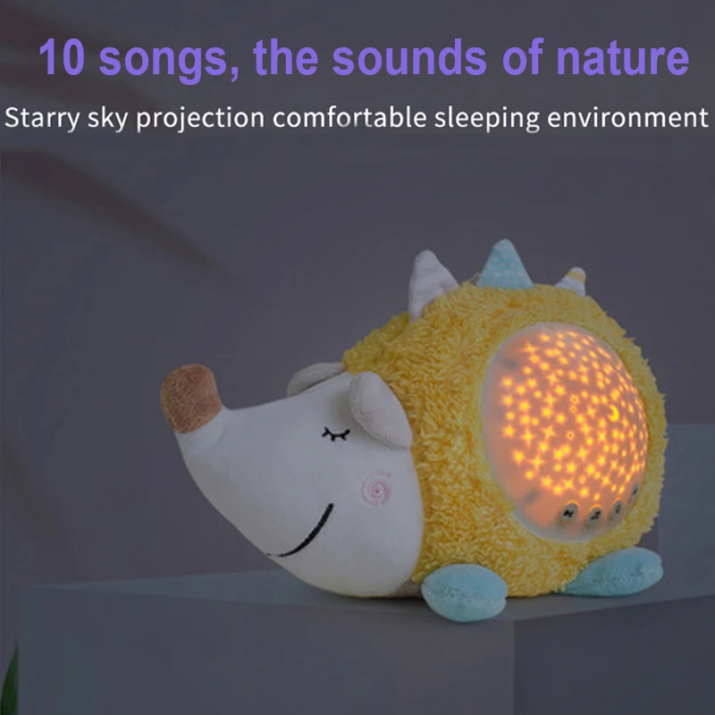 Kids Bedroom Led Night Light Soothing Music & Stars Projector Animal Soft Plush Sleeping Light Toys For Newborn Girls Xmas gift