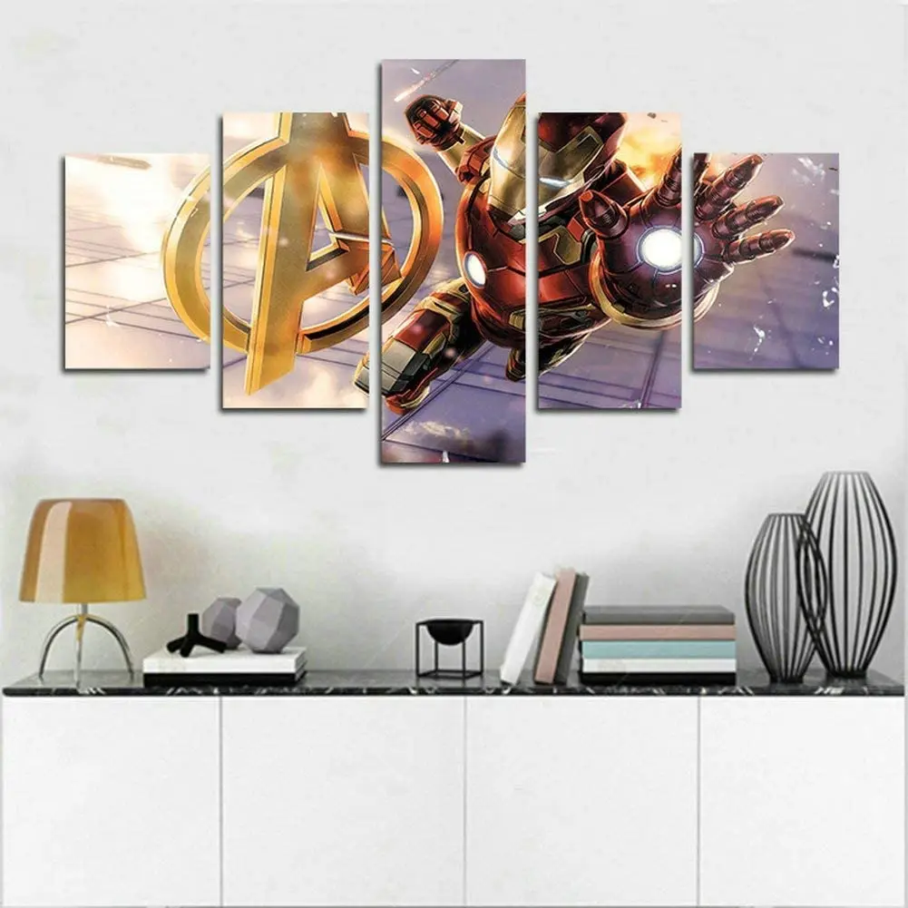 Disney Marvel Anime Avengers Iron Man Poster Painting Canvas Print On Wall Art Picture For Kids Living Room Home Decor