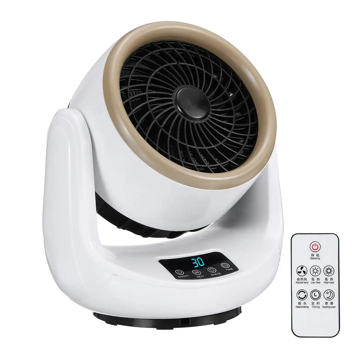 

3 Gears Fan Warmer Remote Control Portable Adjustable Electric Heater Home Office Bathroom Radiator Desktop Heating Air Heater