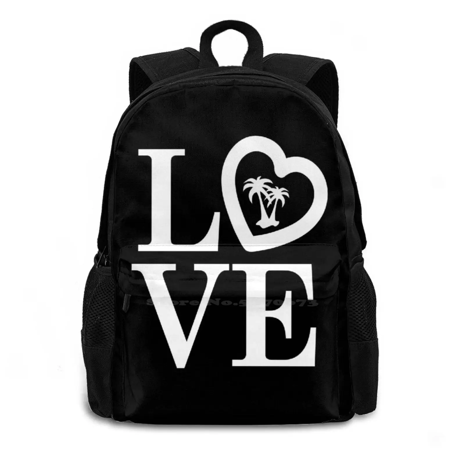 Love-Palm Trees Large Capacity School Backpack Laptop Bags Meme Trending Whoa Wow Cute Beach Sand Palm Trees