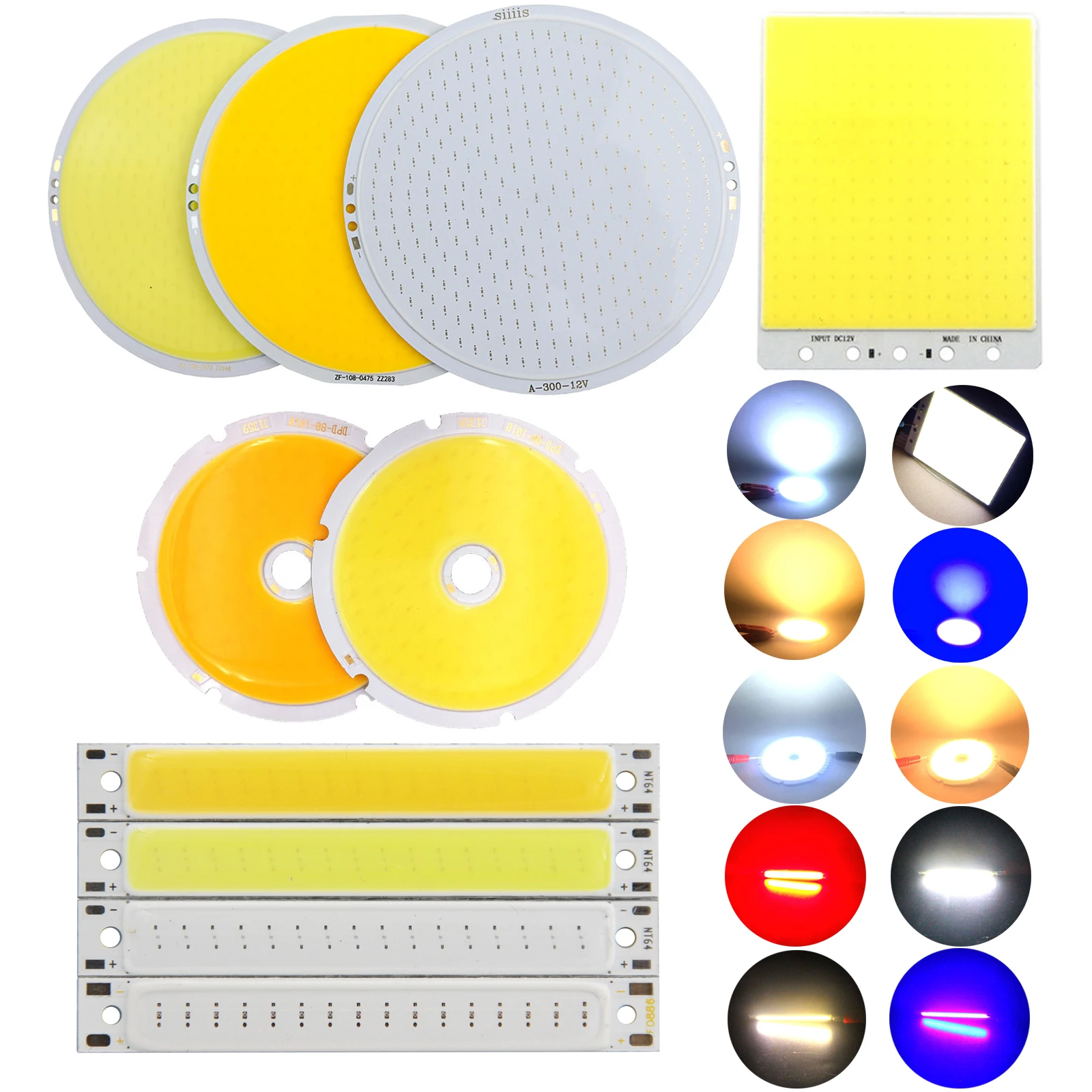 Ultra Bright 60W LED COB Chips Beads 3W 50W Strip Light Panel Lamp Floodlight Worklight Source Bulb DC 3V 12V 30V Multicolor