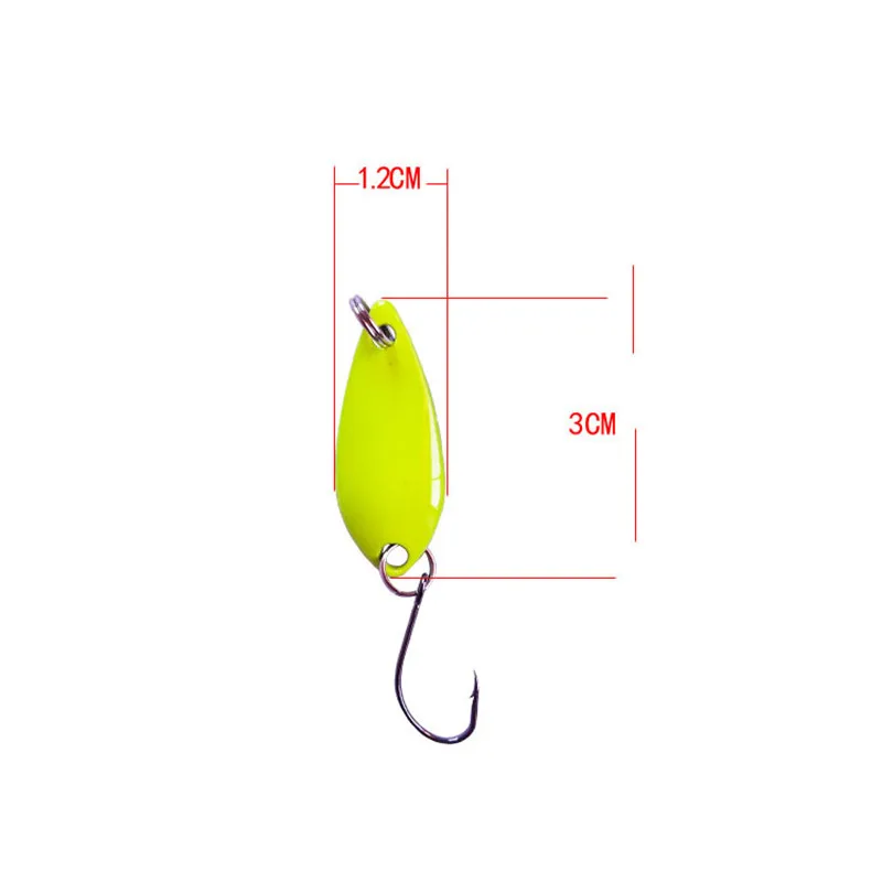 1Pcs 3cm 3g Colorful Spoon Metal Fishing Lures Mini Spinner Bsit Minnow Small Fish Single Hook Jig Winter Ice Stream Trout