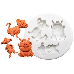 Cute Lion Warthog Mongoose Silicone Cake Baking Mold Sugarcraft Chocolate Cupcake Resin Tools Fondant Decorating Tools