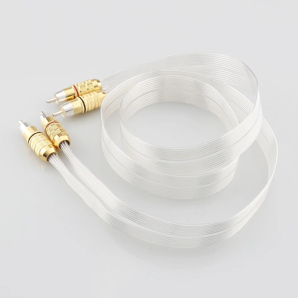 Cabo de áudio cf275 de alta qualidade, cabo de alto-falante occ banhado a prata, plug rca