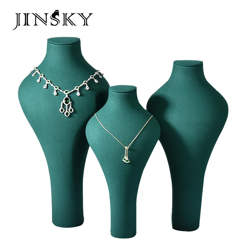 Necklace Display Stand Portrait Model Neck Slim Waist Microfiber Jewelry Neck Model Window Display Props