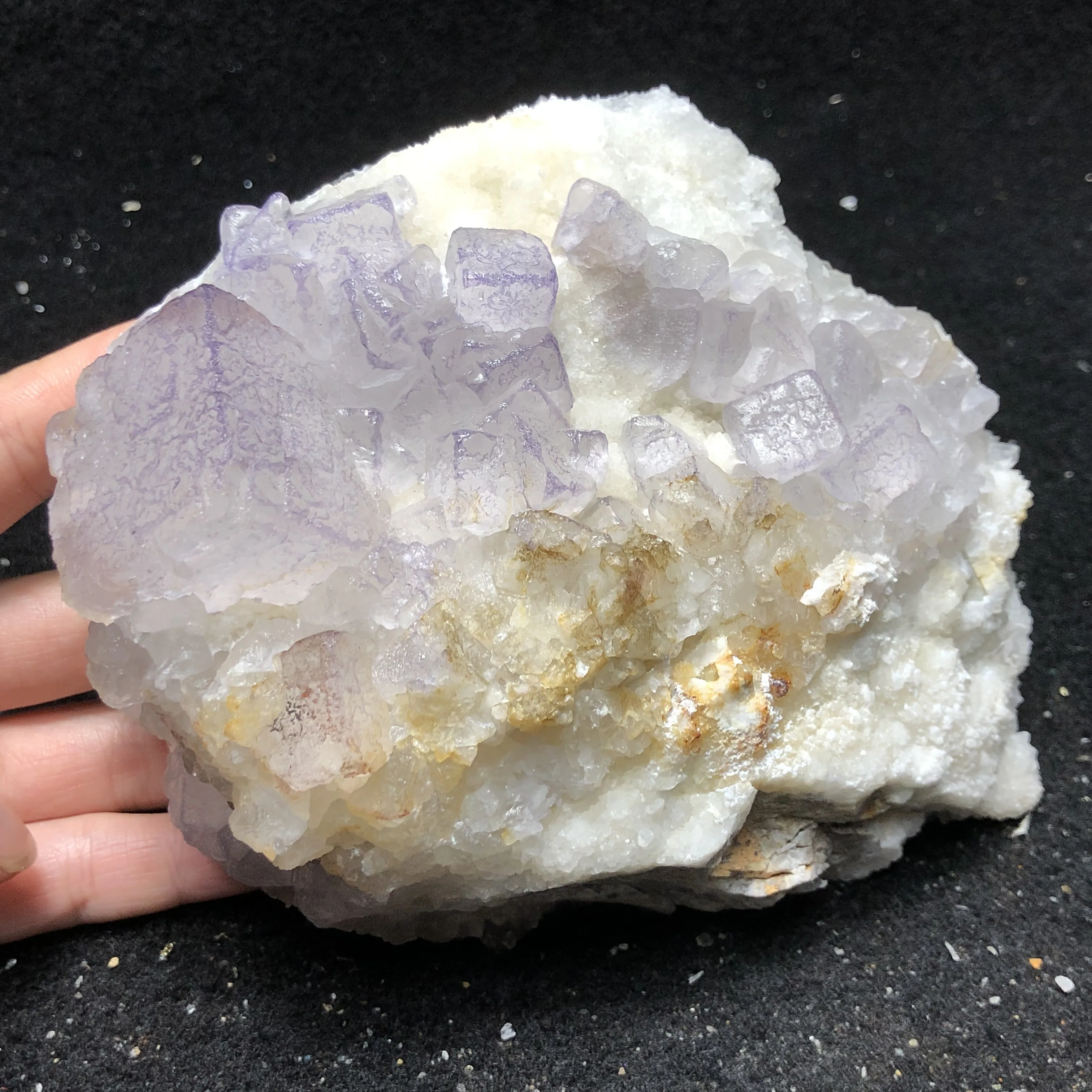 919.2gNatural rare purple fluorite protolith mineral specimen healing energy meditation geology teaching home decoration