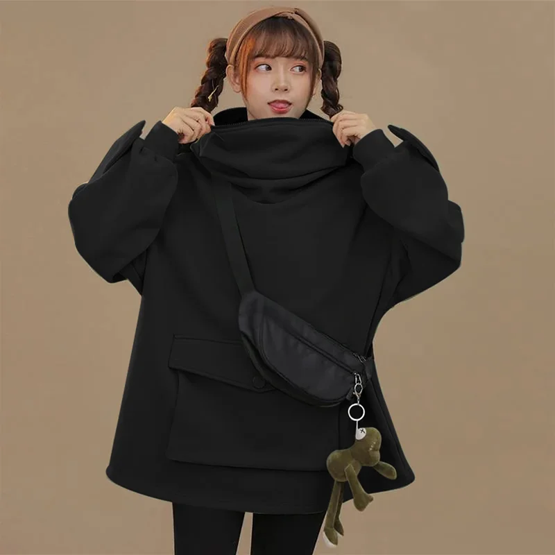 Frog oversized cartoon hoodie women fashion sweater casual solid color Korean student sweater spring and autumn frog hoodie