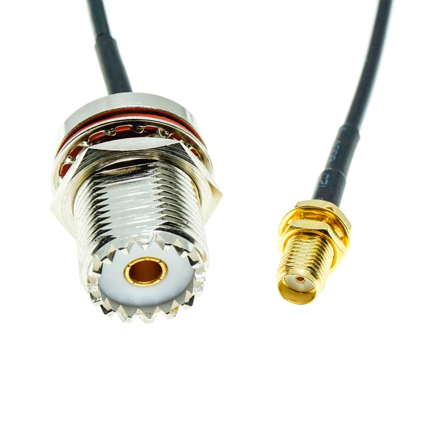 RG174 SO239 UHF Female  Bulkhead To SMA Female Bulkhead Coax  Antenna Jumper Pigtail RF Coax RG174 Cable