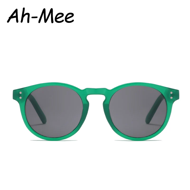 Vintage Small Round Sunglasses Women Men Classical Retro Brand Designer Outdoor Driving Green Black Acetate Rivet Sun Glasses