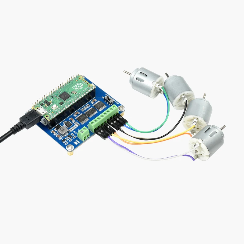 Pico-Motor-Driver DC Motor Driver Module for Raspberry Pi Pico Driving up to 4x DC Motors