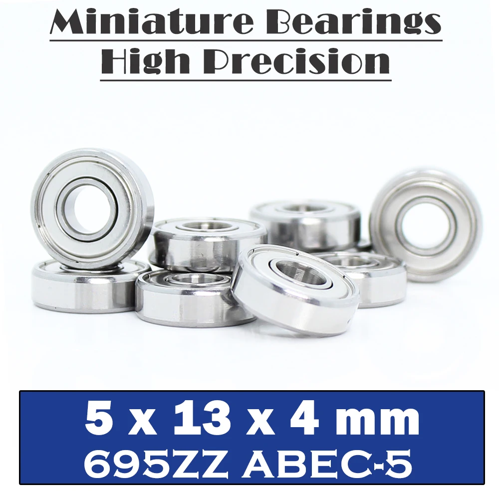 695ZZ Bearing ABEC-5 ( 10 PCS ) 5*13*4 MM Miniature 695Z Ball Bearings 619/5ZZ EMQ 695 Z3 V3 Quality